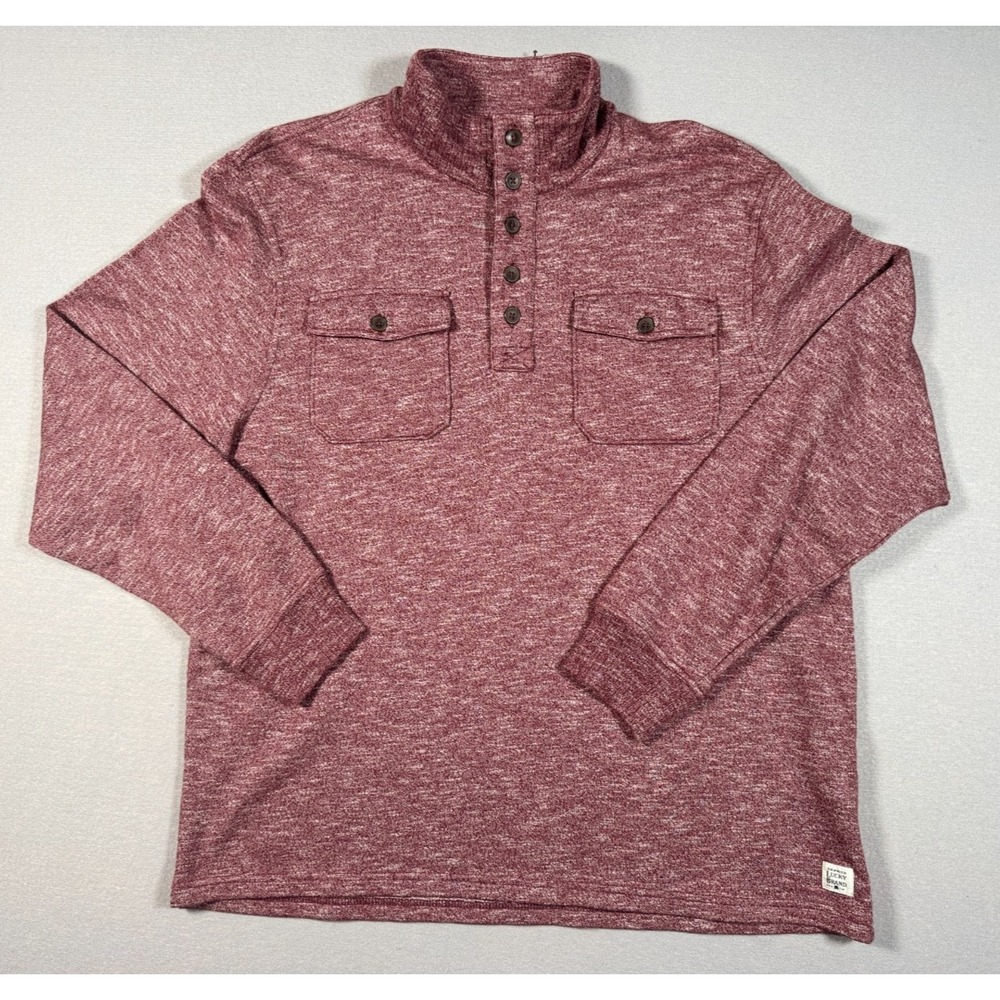 Lucky Brand Mens VGUC LS Twin Pocket Handcrafted Polo - Burgundy - Size 2XL